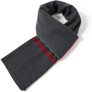 Mens Striped Merino Wool Scarf Beige/Gray